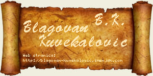 Blagovan Kuvekalović vizit kartica